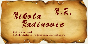 Nikola Radinović vizit kartica